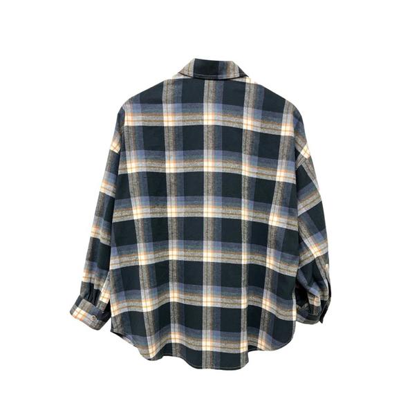NEW SEE U SOON flannel shirt in navy - Picture 4 of 4